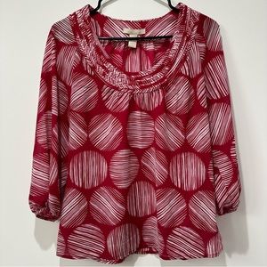 Banana Republic red printed blouse